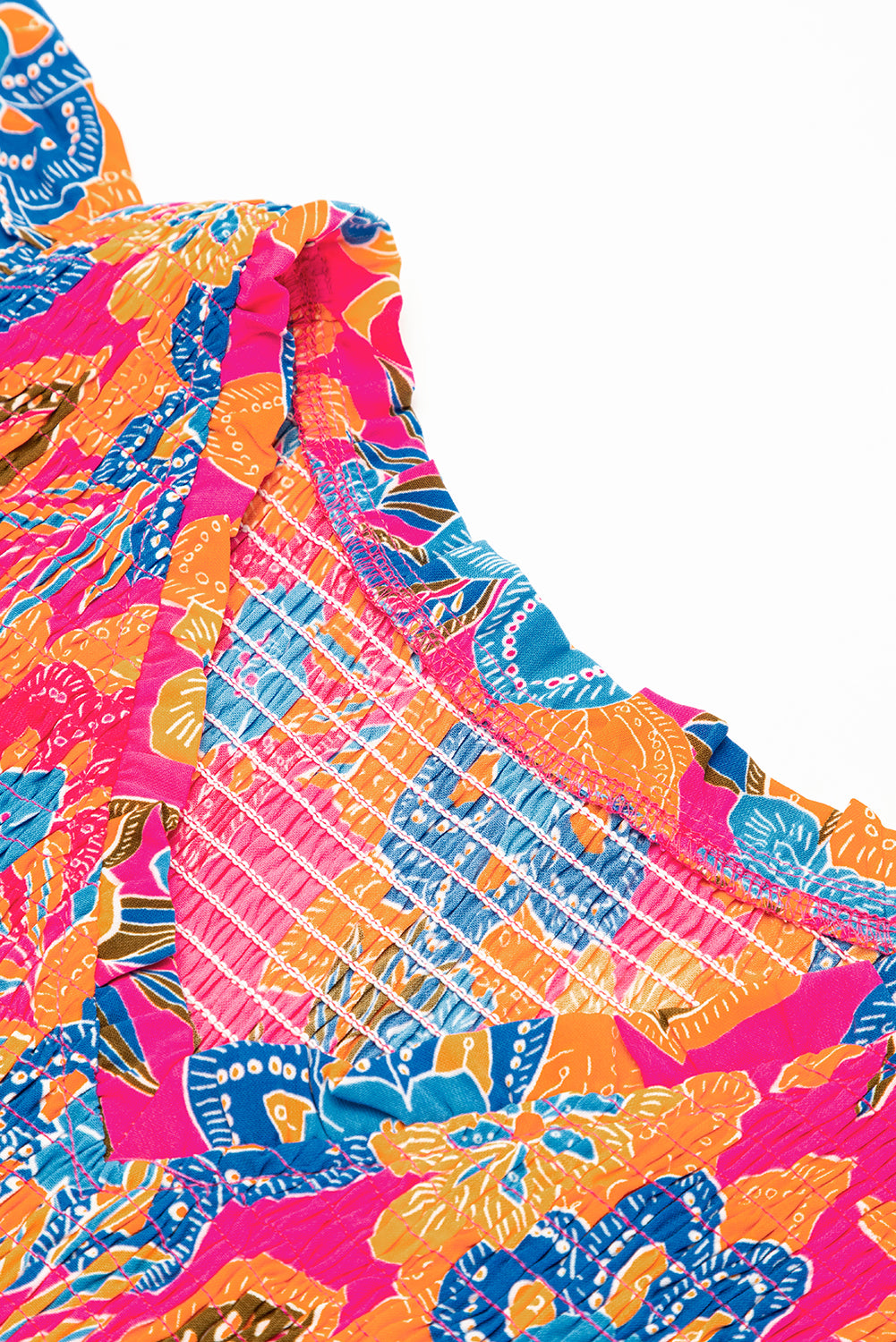 Rose Red Boho Floral V Neck Ruffle Tiered Long Dress - ThingsWeUseAndLove 