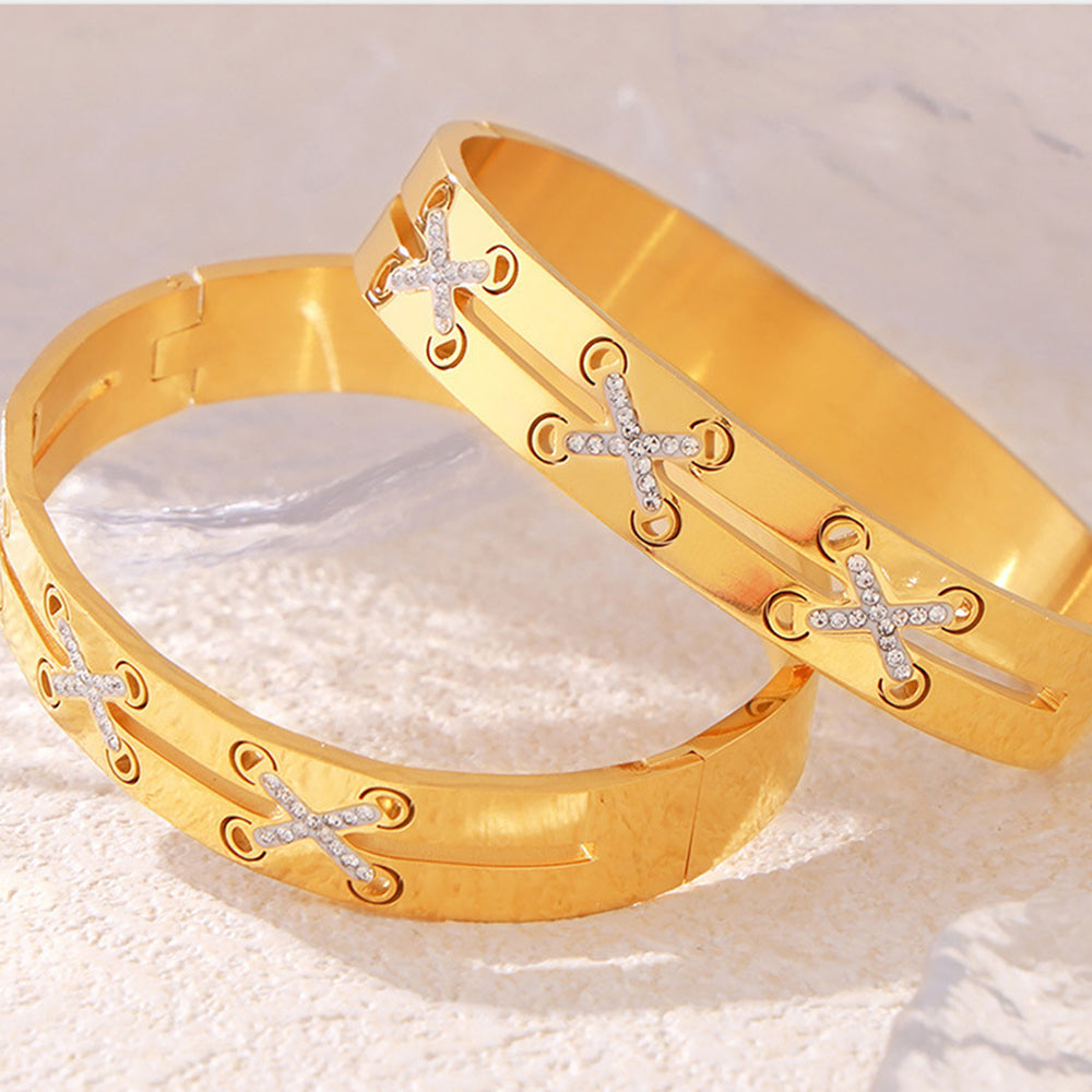 18K Gold-Plated Czech Diamond Bracelet - ThingsWeUseAndLove 