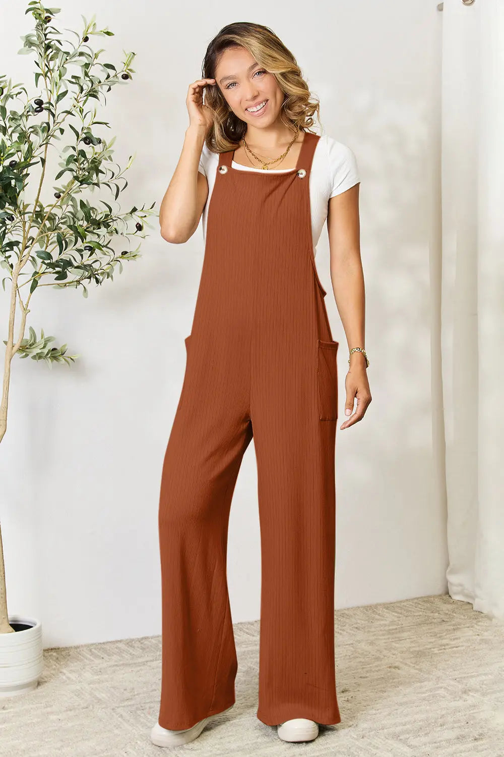 Size Inclusive Wide Strap Overall with Pockets - ThingsWeUseAndLove 