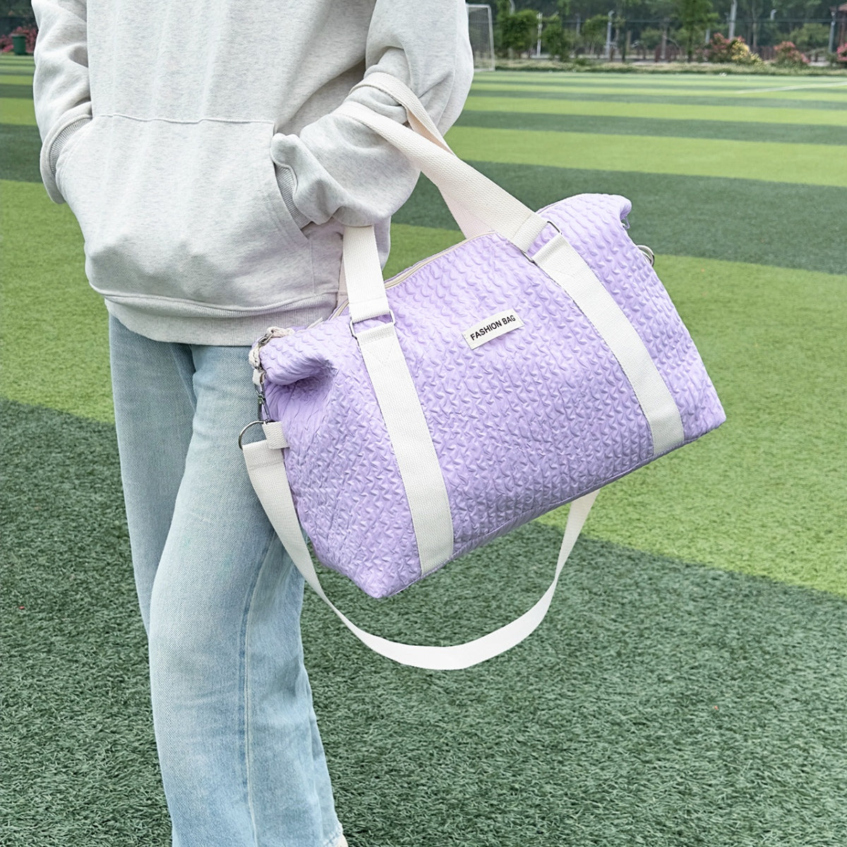 Textured Nylon Travel Bag - ThingsWeUseAndLove 