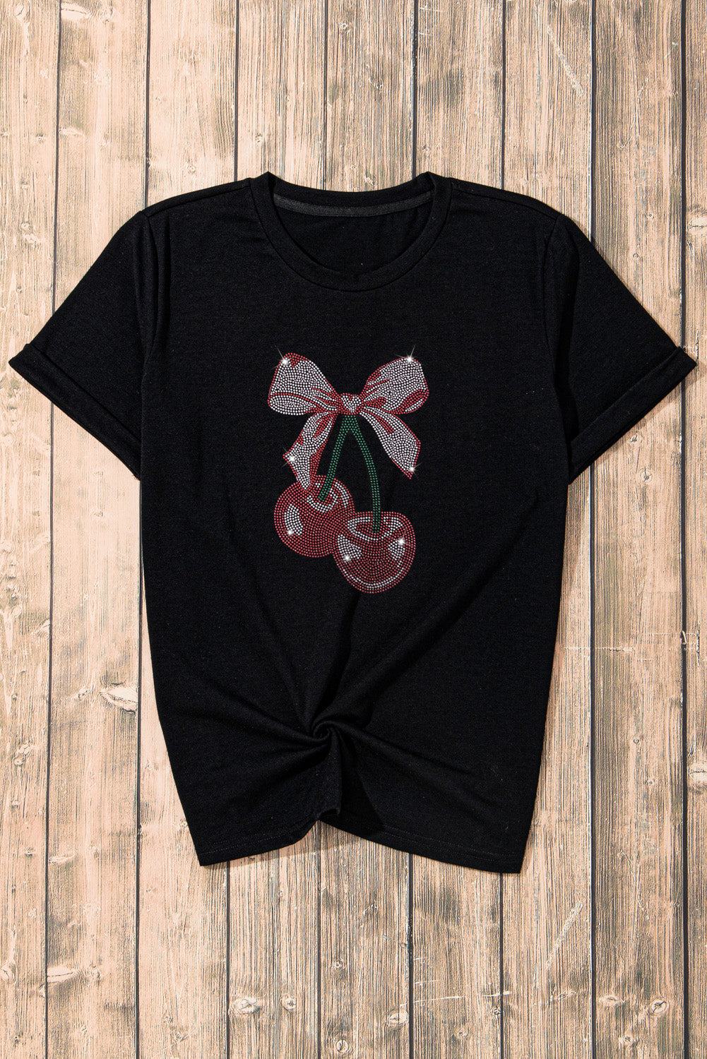 Cherry Graphic Round Neck Short Sleeve T-Shirt - ThingsWeUseAndLove 