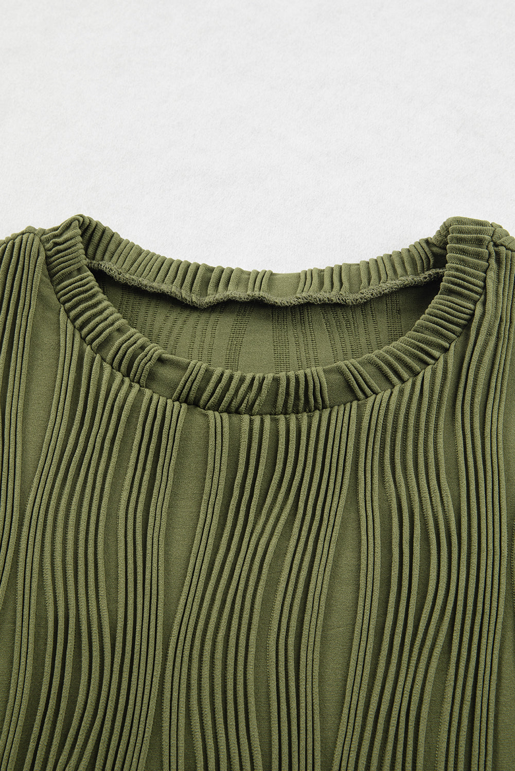 Wavy Textured Cap Sleeve Top - ThingsWeUseAndLove 