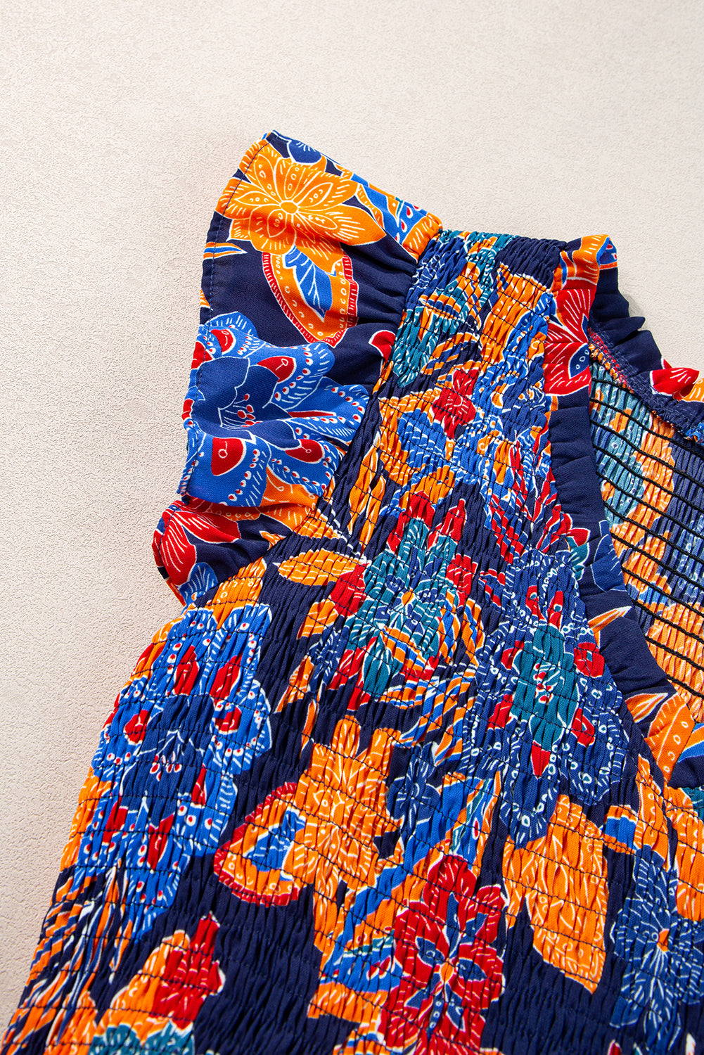 Rose Red Boho Floral V Neck Ruffle Tiered Long Dress - ThingsWeUseAndLove 