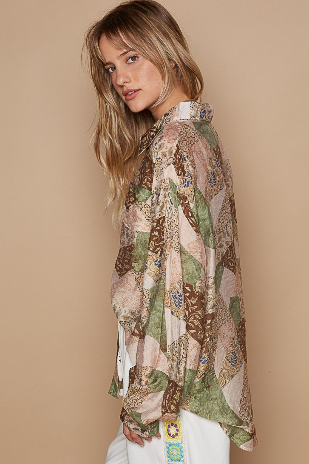 Kelly Button-Down Long Sleeve Printed Shirt - ThingsWeUseAndLove 