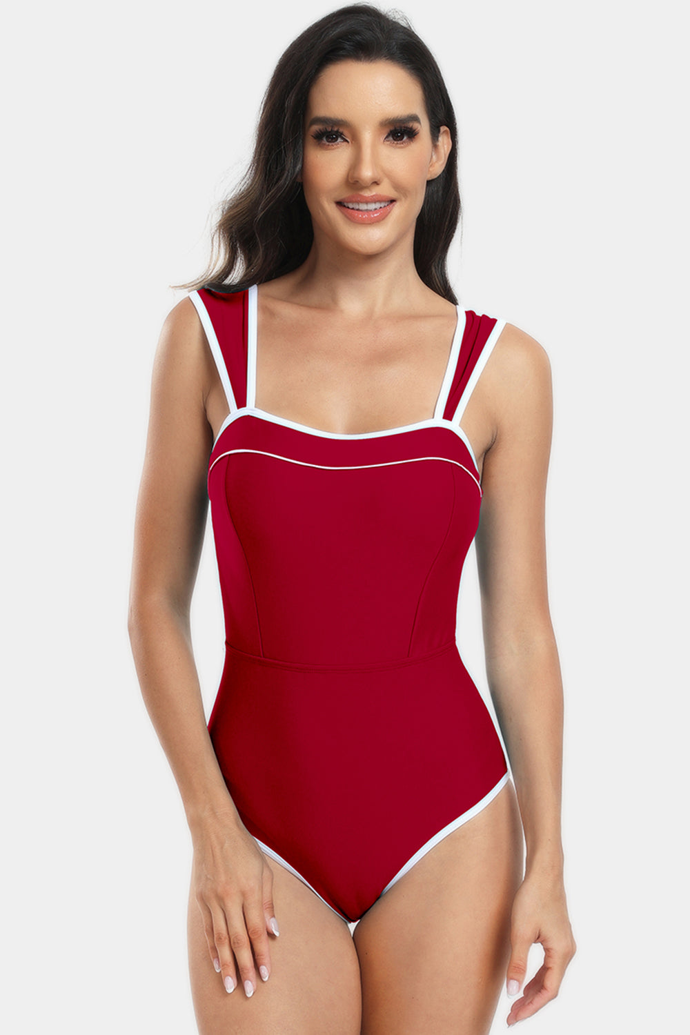 Contrast Trim Wide Strap Two-Piece Swim Set - ThingsWeUseAndLove 