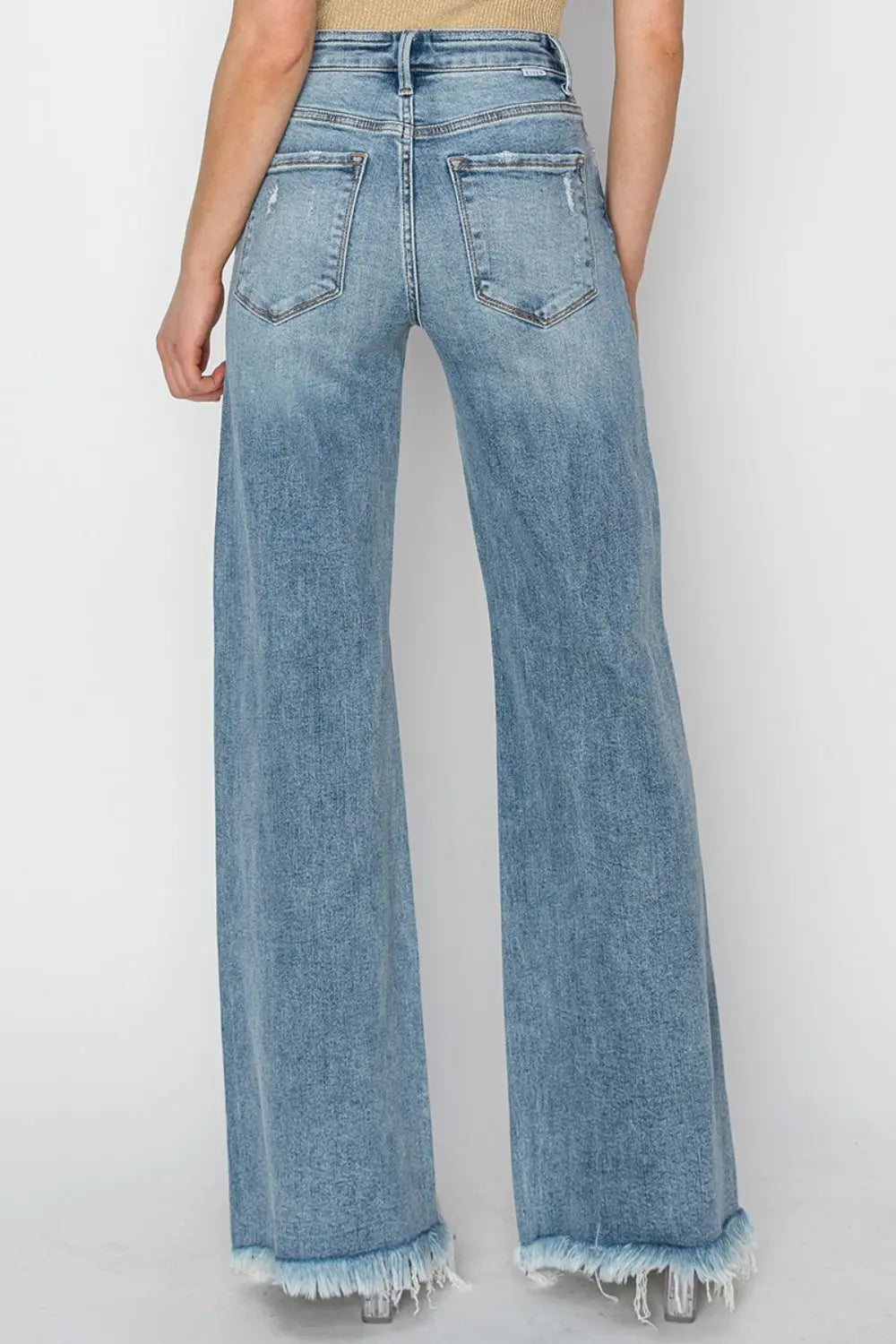 Odessa Mid Rise Button Fly Wide Leg Jeans - ThingsWeUseAndLove 