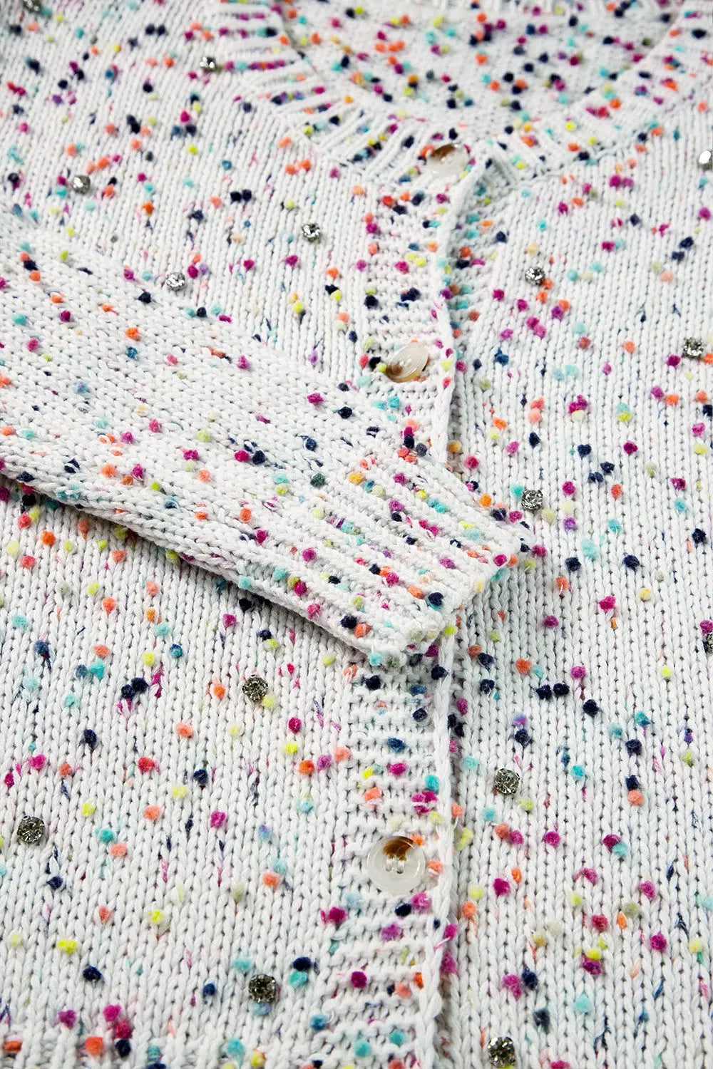 Long Sleeve Confetti Button Up Cardigan - ThingsWeUseAndLove 