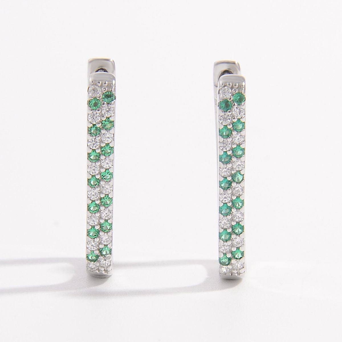 Sterling Silver Inlaid Zircon Earrings - ThingsWeUseAndLove 