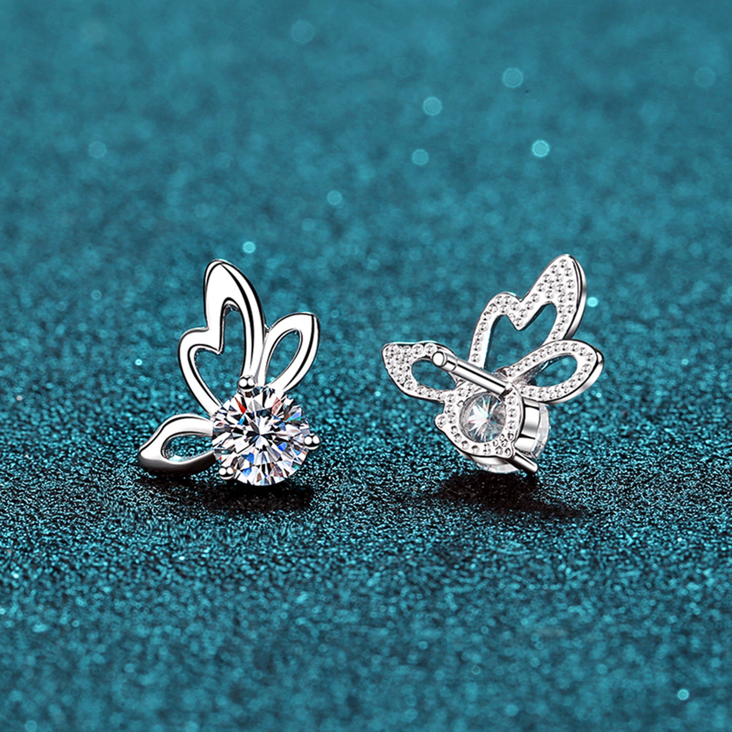 1 Carat Moissanite Butterfly Shape Earrings - ThingsWeUseAndLove 