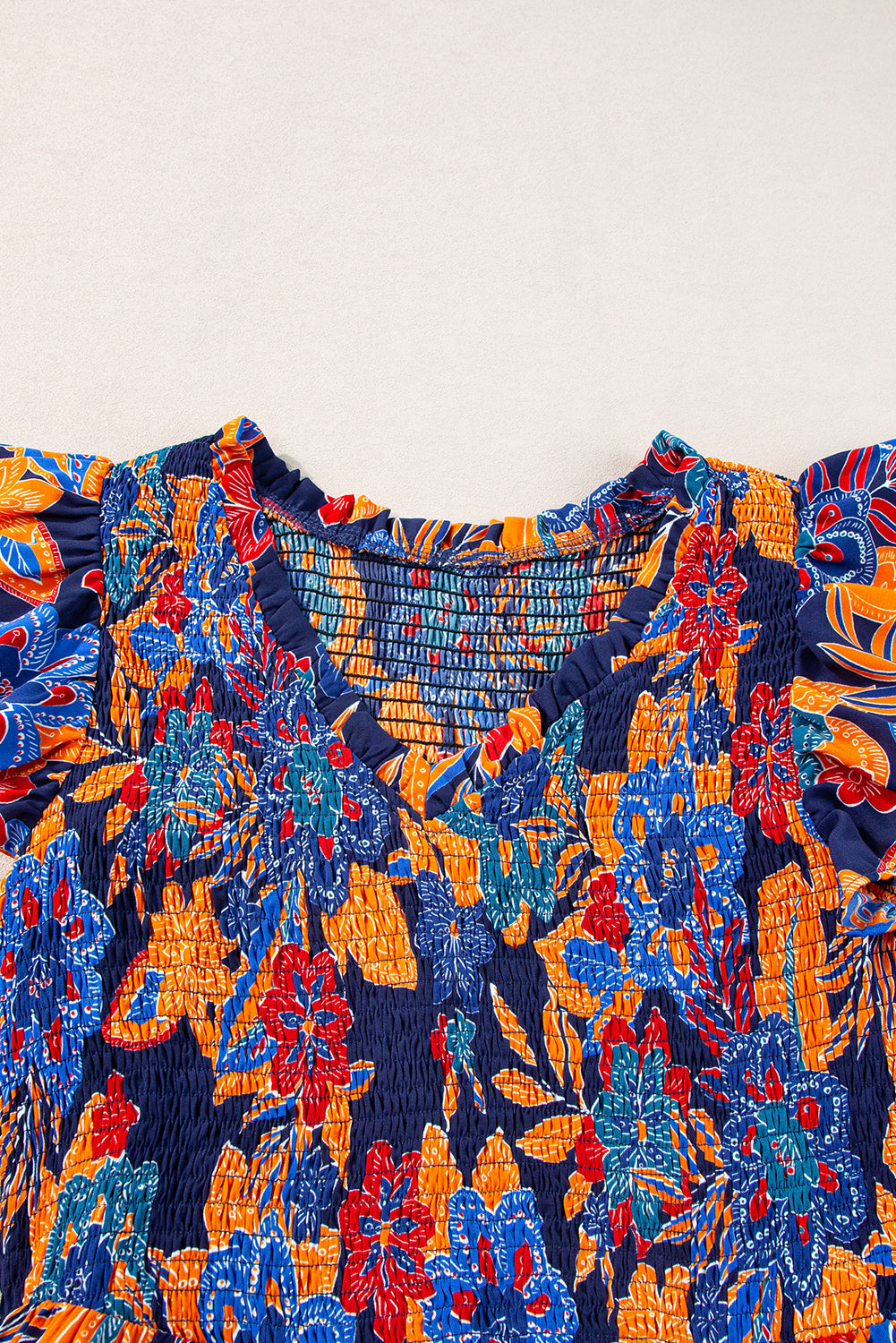 Rose Red Boho Floral V Neck Ruffle Tiered Long Dress - ThingsWeUseAndLove 