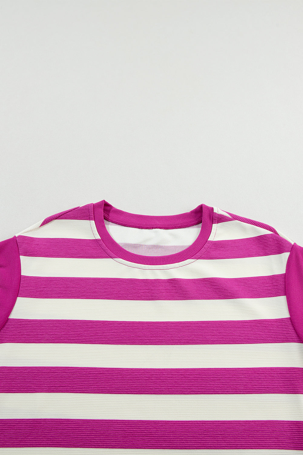 Rose Stripe Cap Sleeve Pocketed T-shirt Dress - ThingsWeUseAndLove 