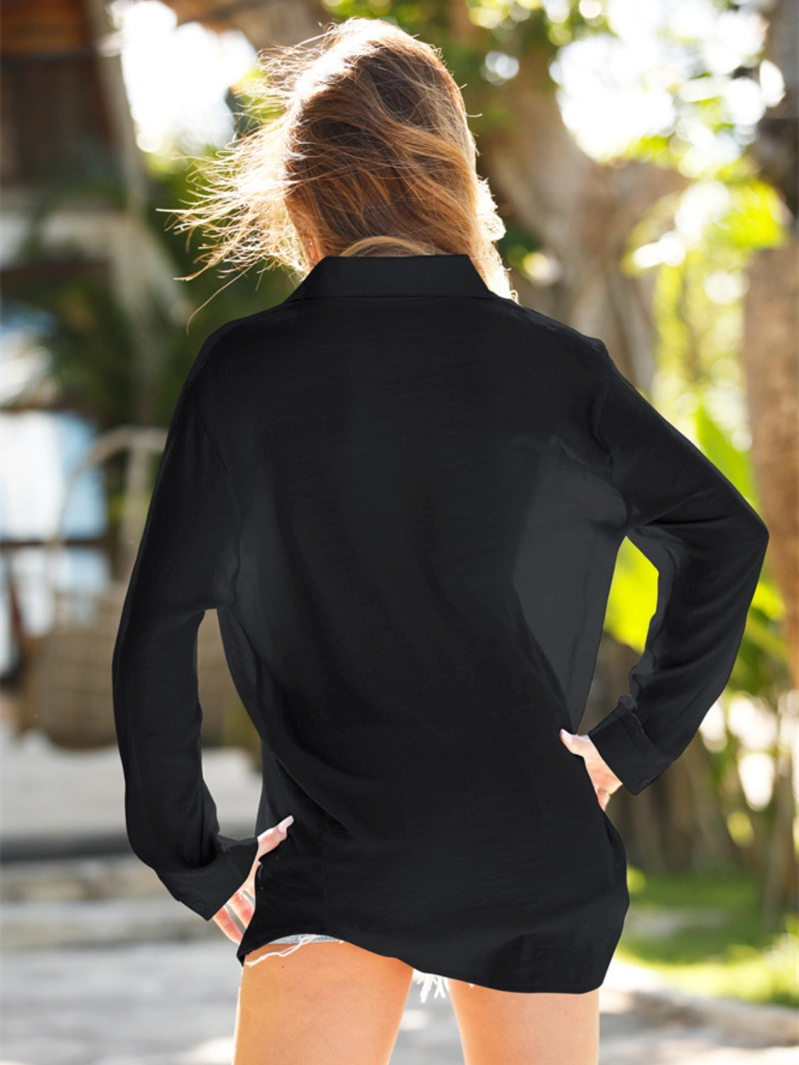 Pocketed Dropped Shoulder Cover Up - ThingsWeUseAndLove 