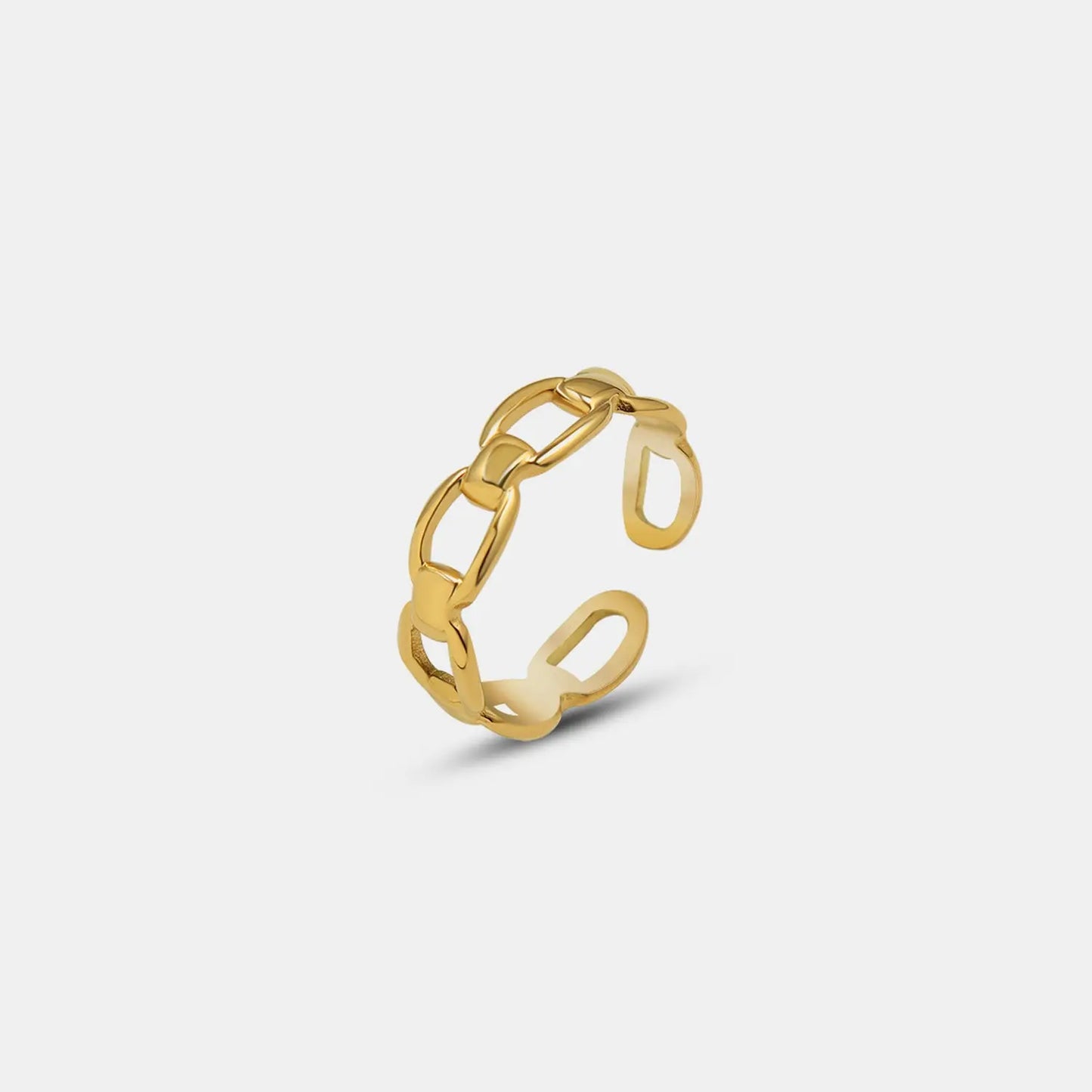 Titanium Steel Gold-Plated Adjustable Ring - ThingsWeUseAndLove 