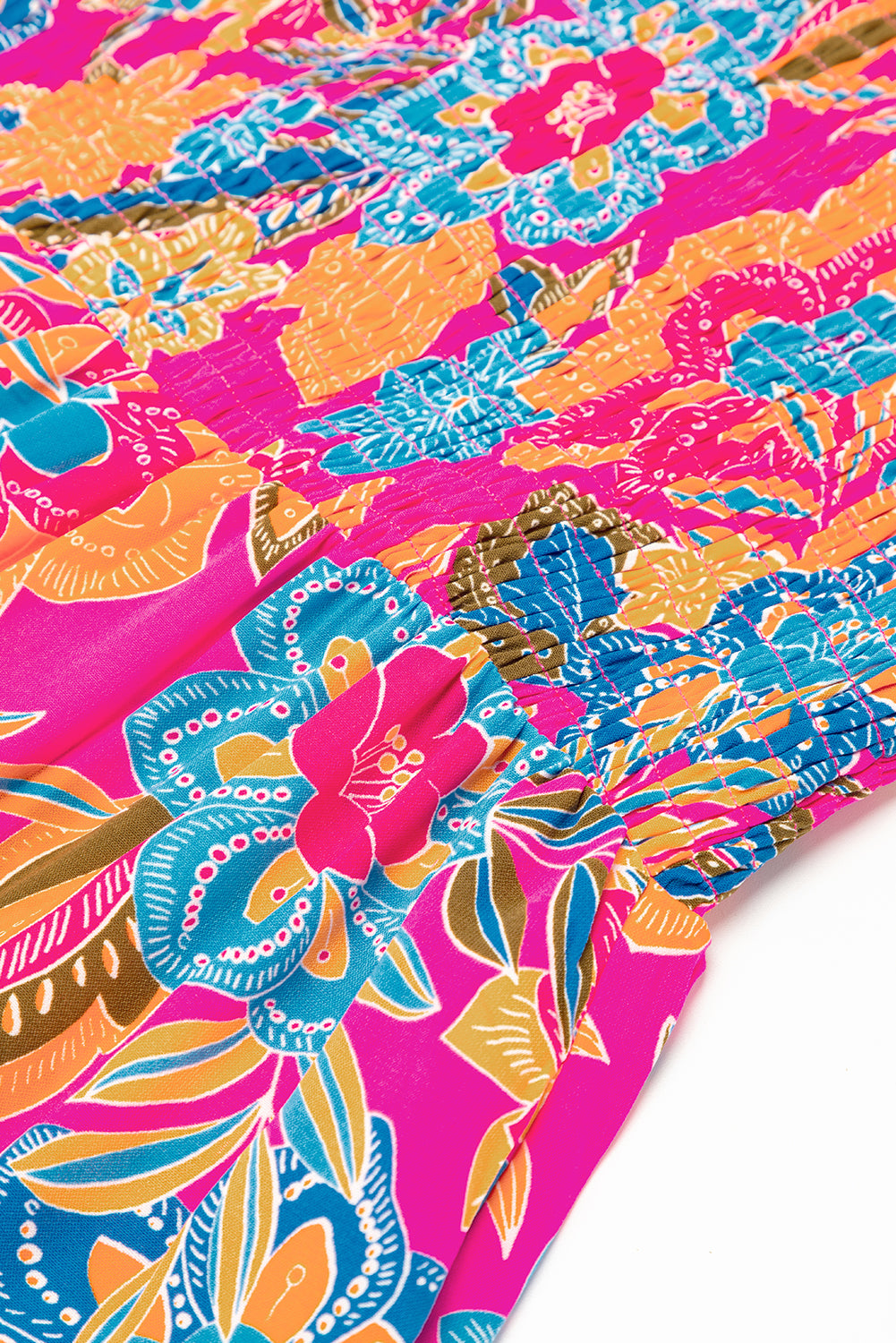 Rose Red Boho Floral V Neck Ruffle Tiered Long Dress - ThingsWeUseAndLove 