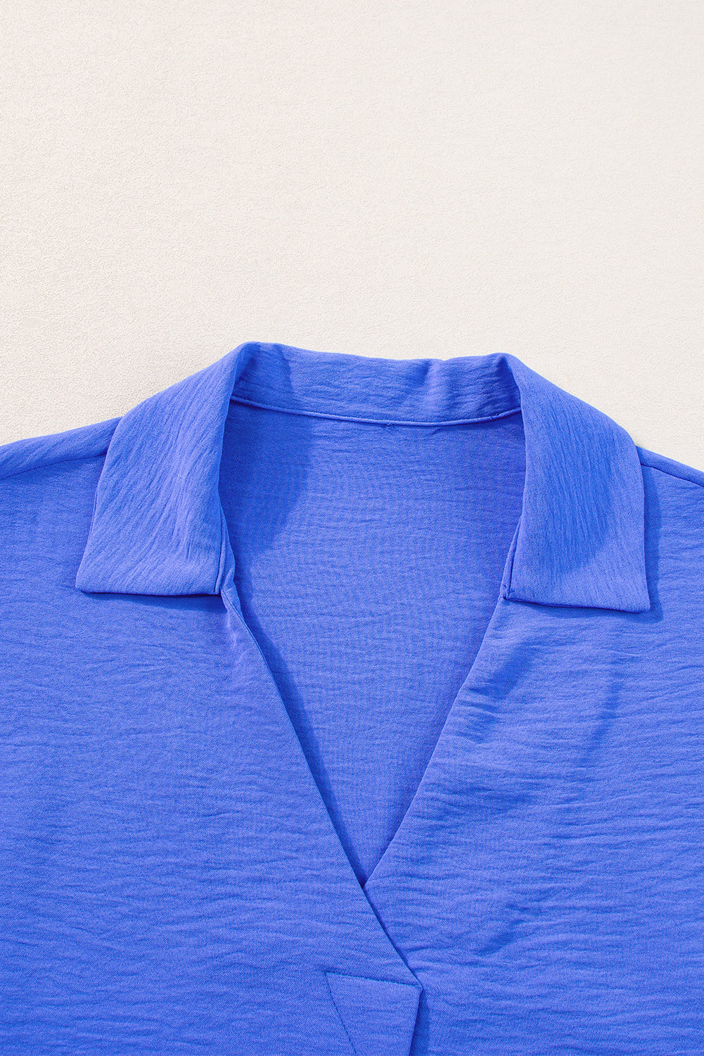 Smocked Cuffs Crinkled Collared Dolman Top - ThingsWeUseAndLove 