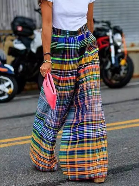 Full Size Plaid Wide Leg Pants - ThingsWeUseAndLove Plaid-3XL