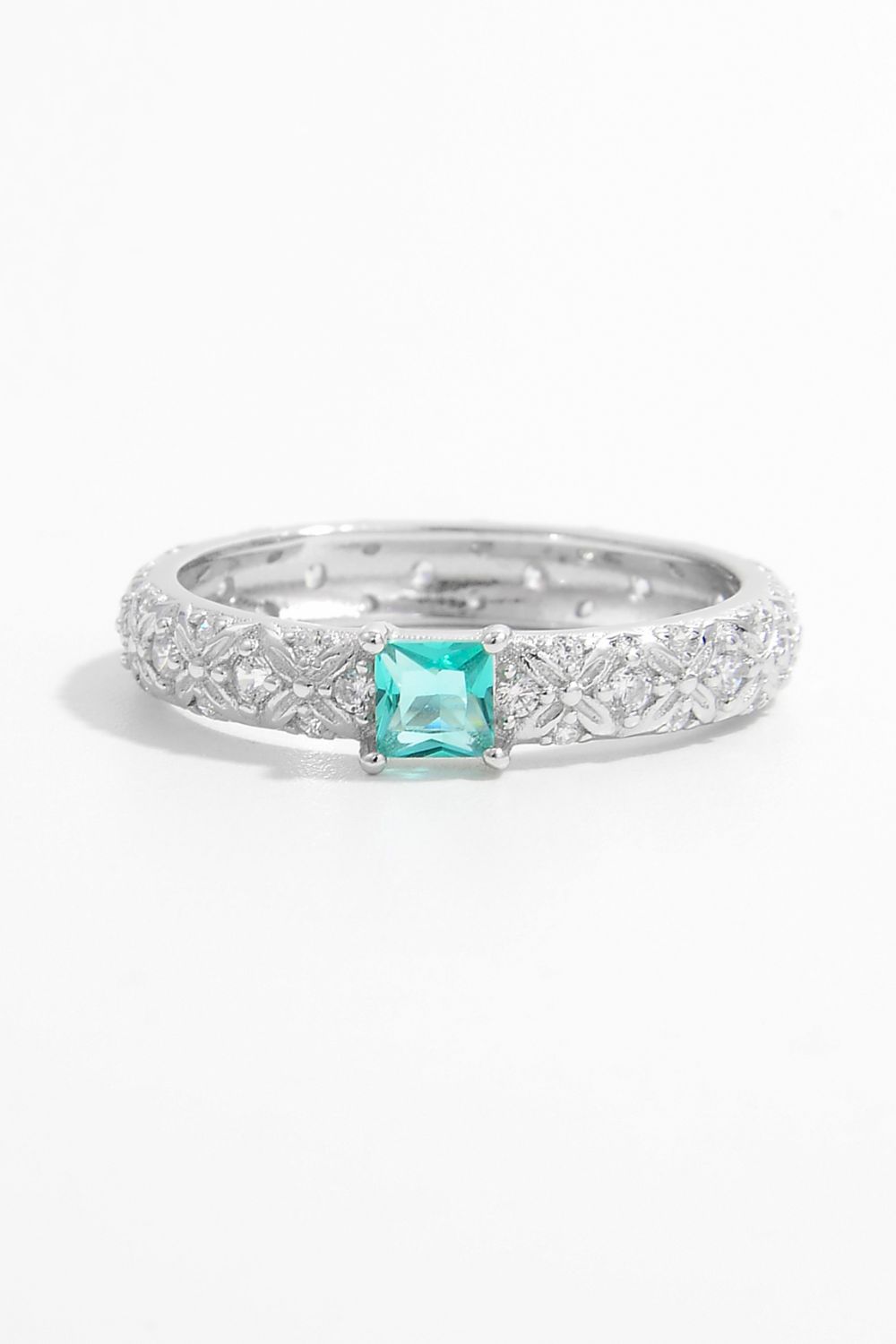 925 Sterling Silver Square Zircon Ring - ThingsWeUseAndLove Silver-8