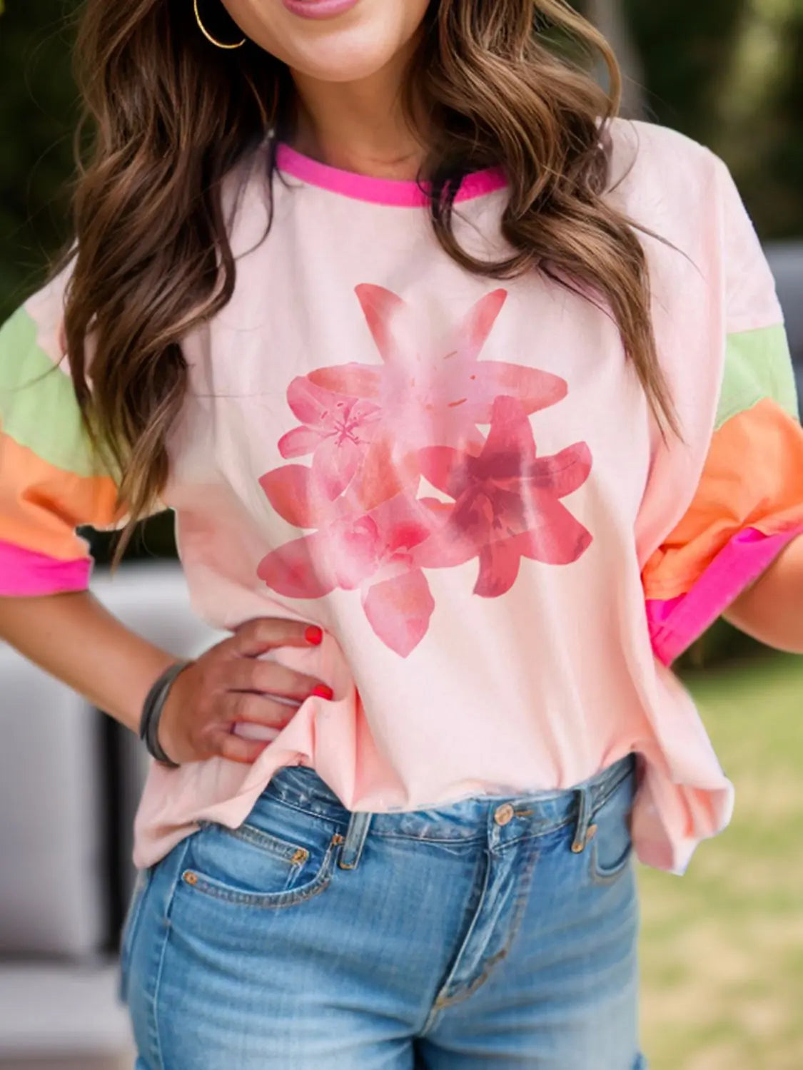 Victoria Graphic Round Neck Half Sleeve T-Shirt - ThingsWeUseAndLove Watermelon-pink-2XL