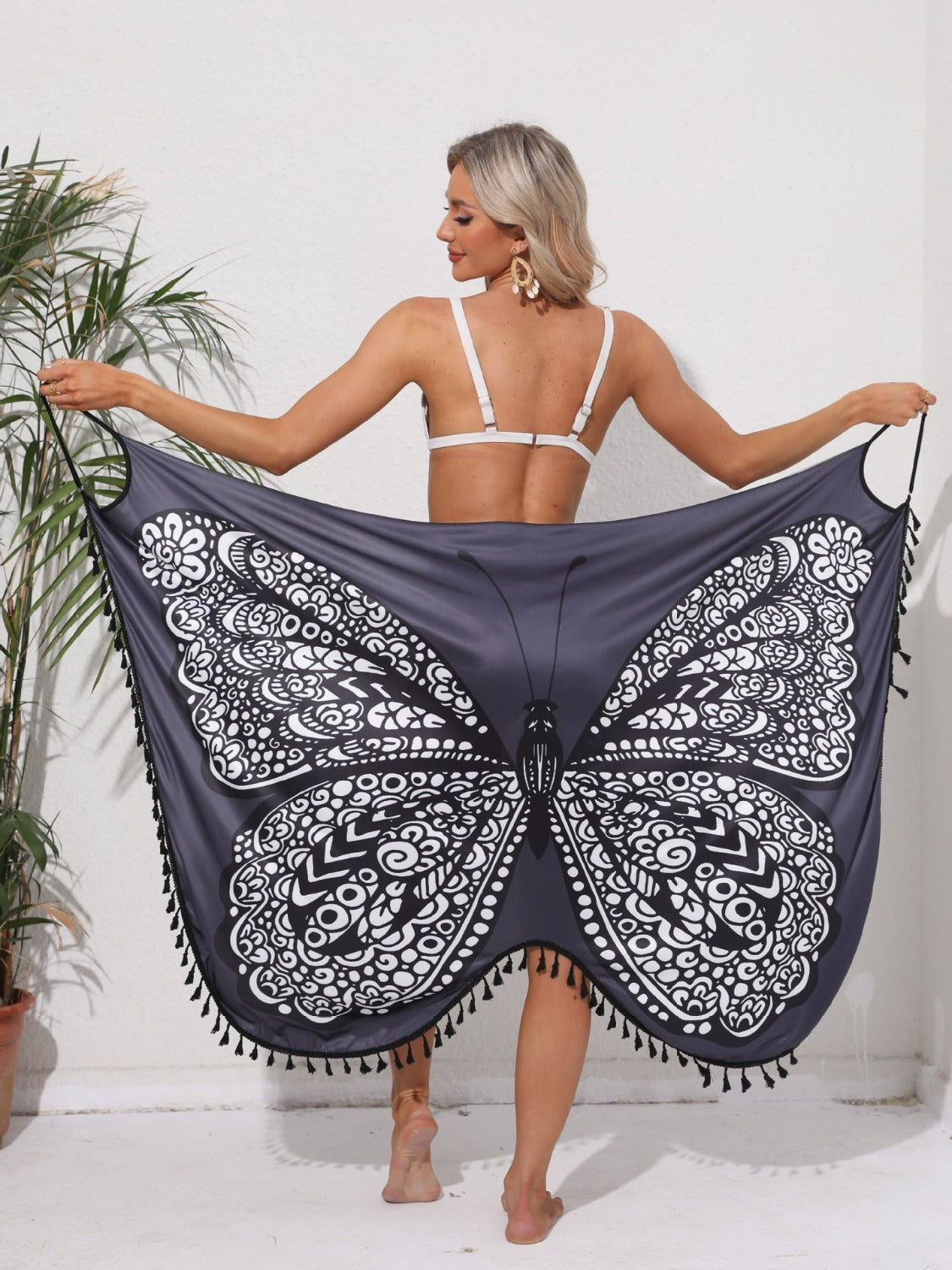 Tassel Butterfly Spaghetti Strap Cover Up - ThingsWeUseAndLove 