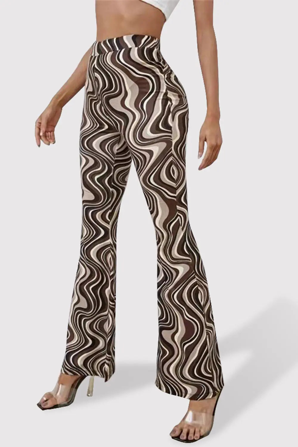 Paisley Printed High Waist Flare Pants - ThingsWeUseAndLove 