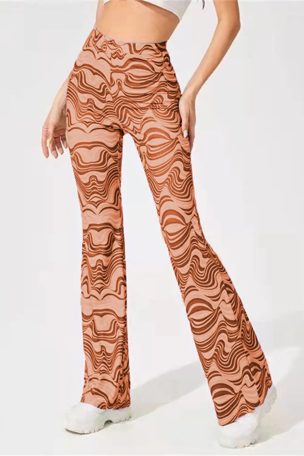 Paisley Printed High Waist Flare Pants - ThingsWeUseAndLove 
