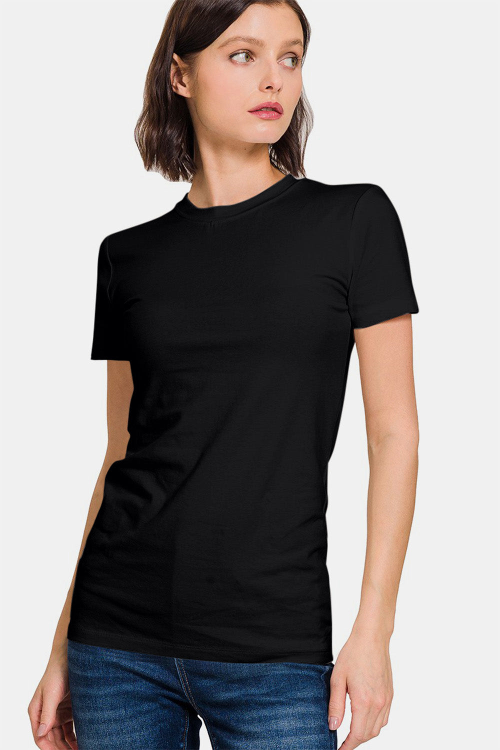 Zenana Crew Neck Short Sleeve T-Shirt - ThingsWeUseAndLove 
