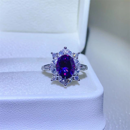 2 Carat Moissanite 925 Sterling Silver Ring - ThingsWeUseAndLove Deep-Purple-9