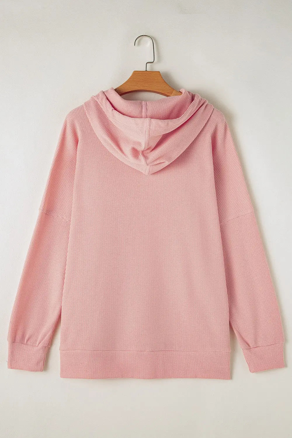 Isabella Waffle-Knit Long Sleeve Hoodie - ThingsWeUseAndLove 