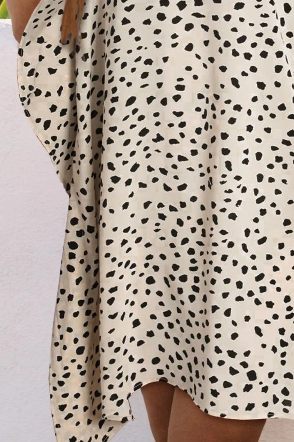 Animal Print Tie Neck Mini Dress - ThingsWeUseAndLove 