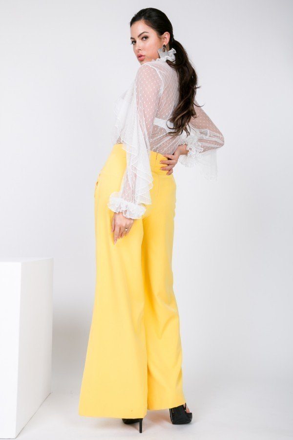 Side Slit Detail Wide Leg Pants - ThingsWeUseAndLove 