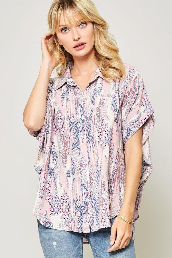 Ornately Patterned Woven Top - ThingsWeUseAndLove 