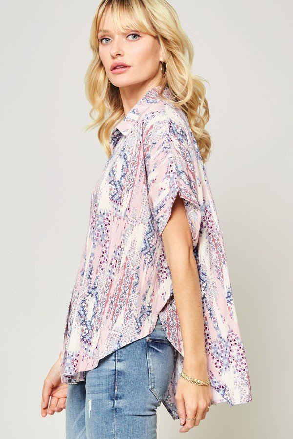 Ornately Patterned Woven Top - ThingsWeUseAndLove 