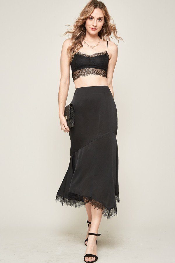 A Solid Woven Midi Skirt - ThingsWeUseAndLove 