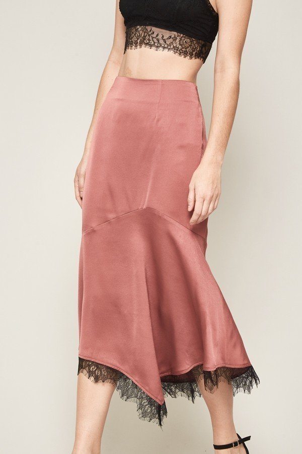 A Solid Woven Midi Skirt - ThingsWeUseAndLove 