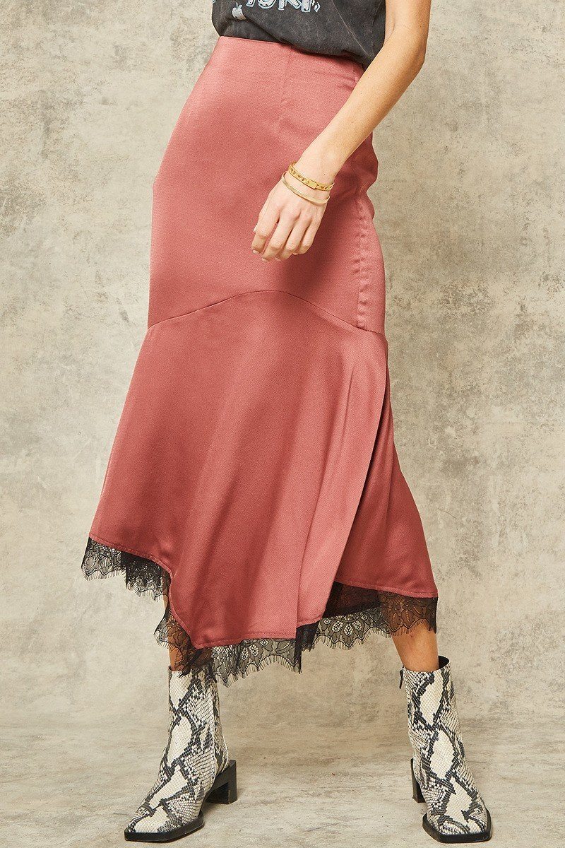 A Solid Woven Midi Skirt - ThingsWeUseAndLove 