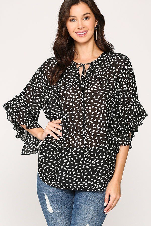 Leopard Printed Crepe Top - ThingsWeUseAndLove 