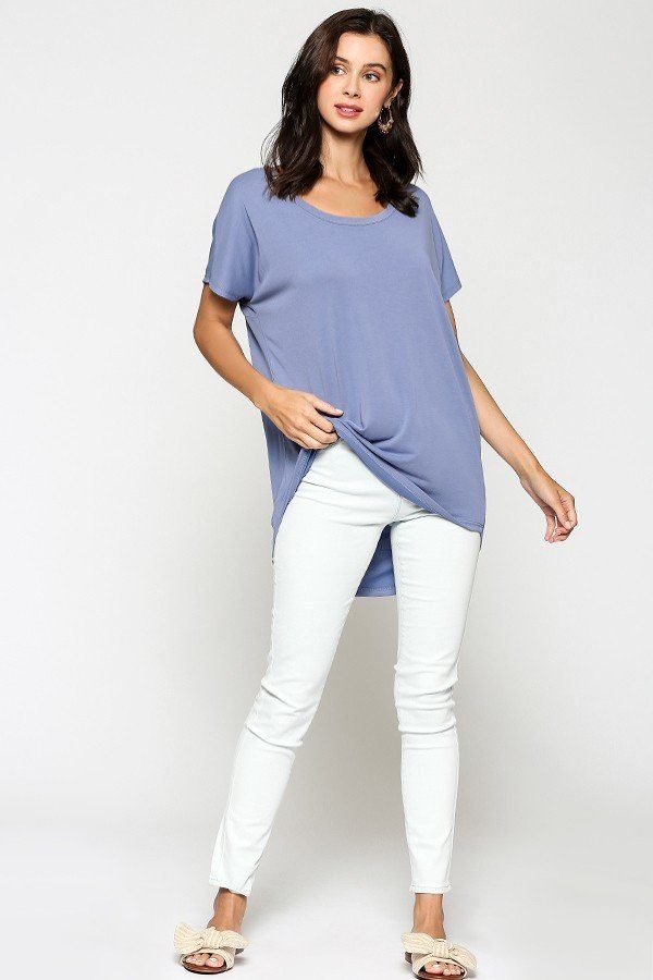 Scoop Neckline Cupro Solid Top - ThingsWeUseAndLove 