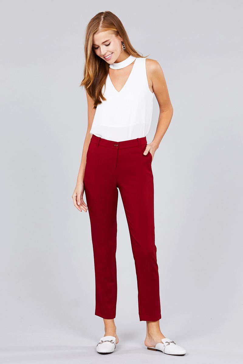Seam Side Pocket Classic Long Pants - ThingsWeUseAndLove 