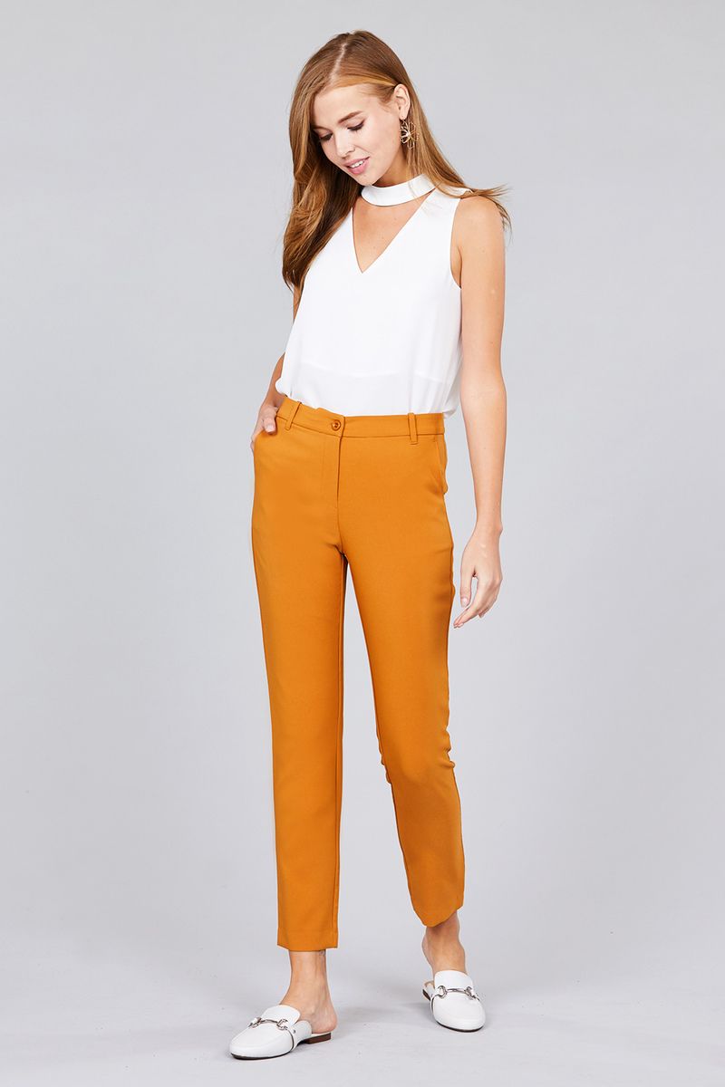 Seam Side Pocket Classic Long Pants - ThingsWeUseAndLove 
