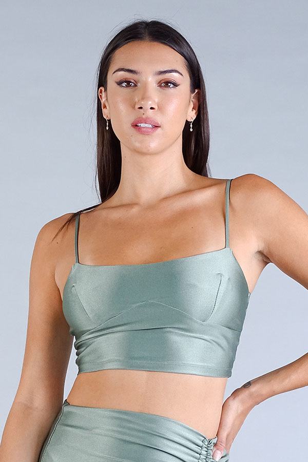 Sexy Spaghetti Strap Darted Under Bust Crop Top - ThingsWeUseAndLove 