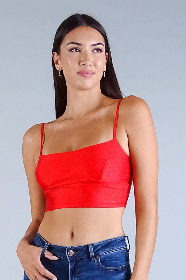 Sexy Spaghetti Strap Darted Under Bust Crop Top - ThingsWeUseAndLove 