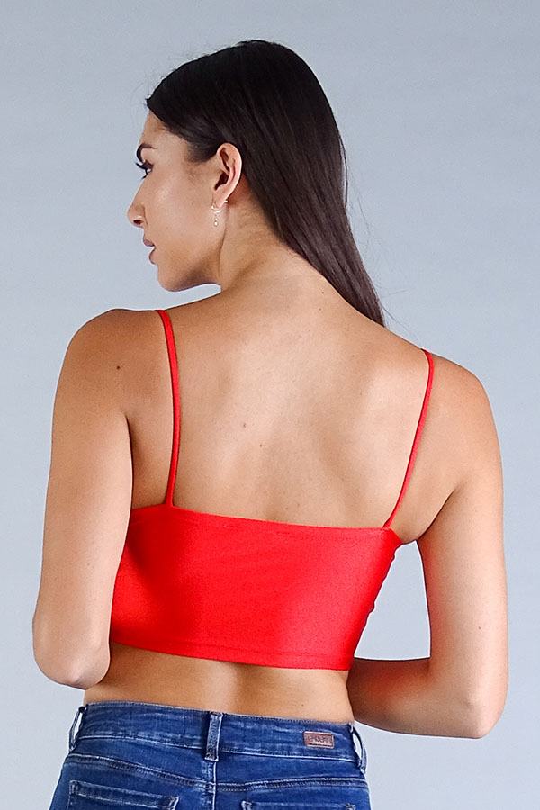 Sexy Spaghetti Strap Darted Under Bust Crop Top - ThingsWeUseAndLove 