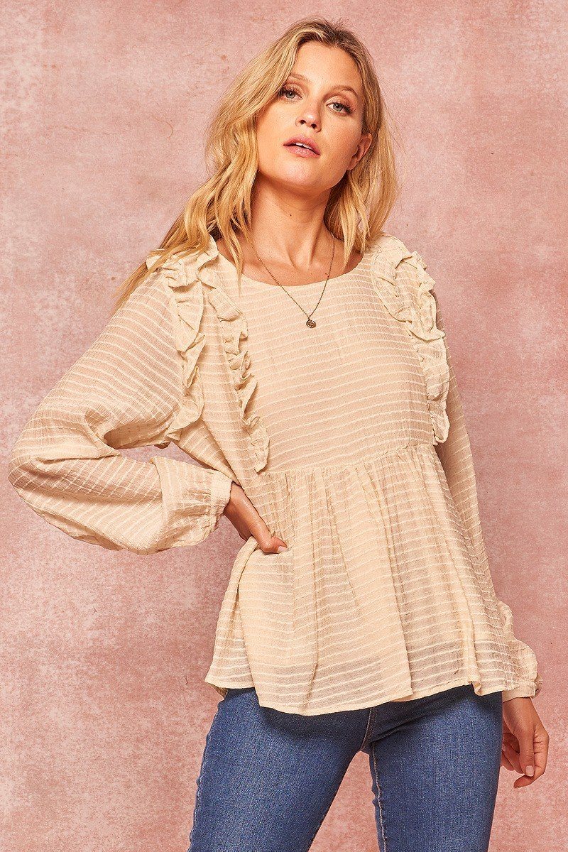 A Semi-sheer Striped Woven Top - ThingsWeUseAndLove 