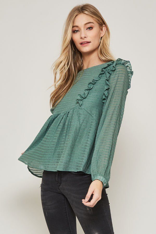 A Semi-sheer Striped Woven Top - ThingsWeUseAndLove 