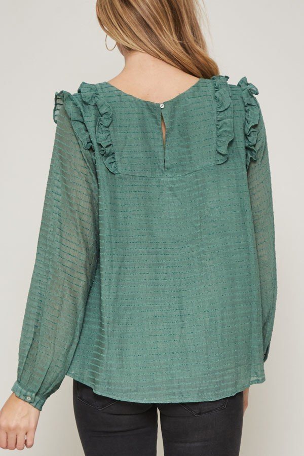 A Semi-sheer Striped Woven Top - ThingsWeUseAndLove 