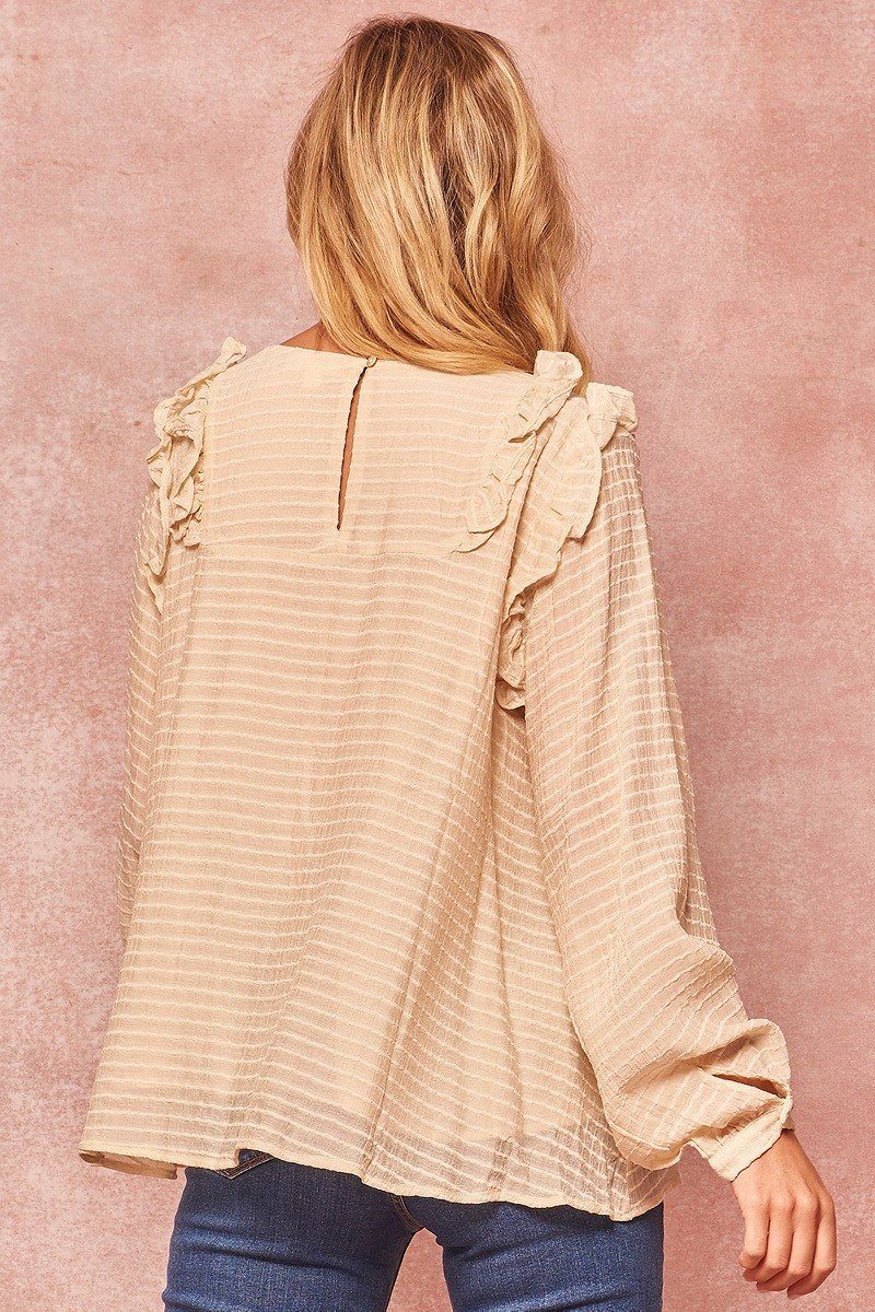 A Semi-sheer Striped Woven Top - ThingsWeUseAndLove 