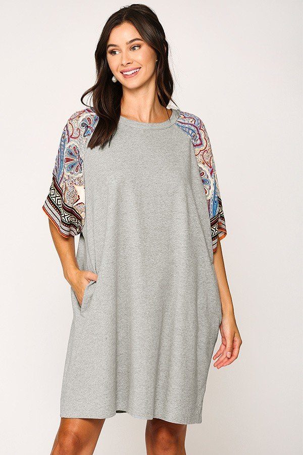 Solid Side Pocket Shift Dress - ThingsWeUseAndLove 