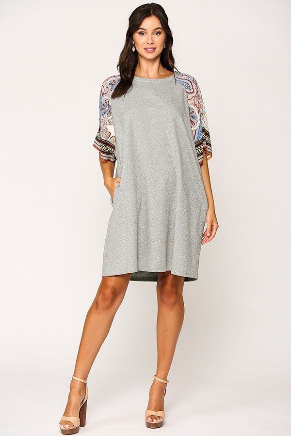 Solid Side Pocket Shift Dress - ThingsWeUseAndLove 