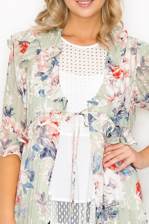 Ruffle Robe Cardigan - ThingsWeUseAndLove 