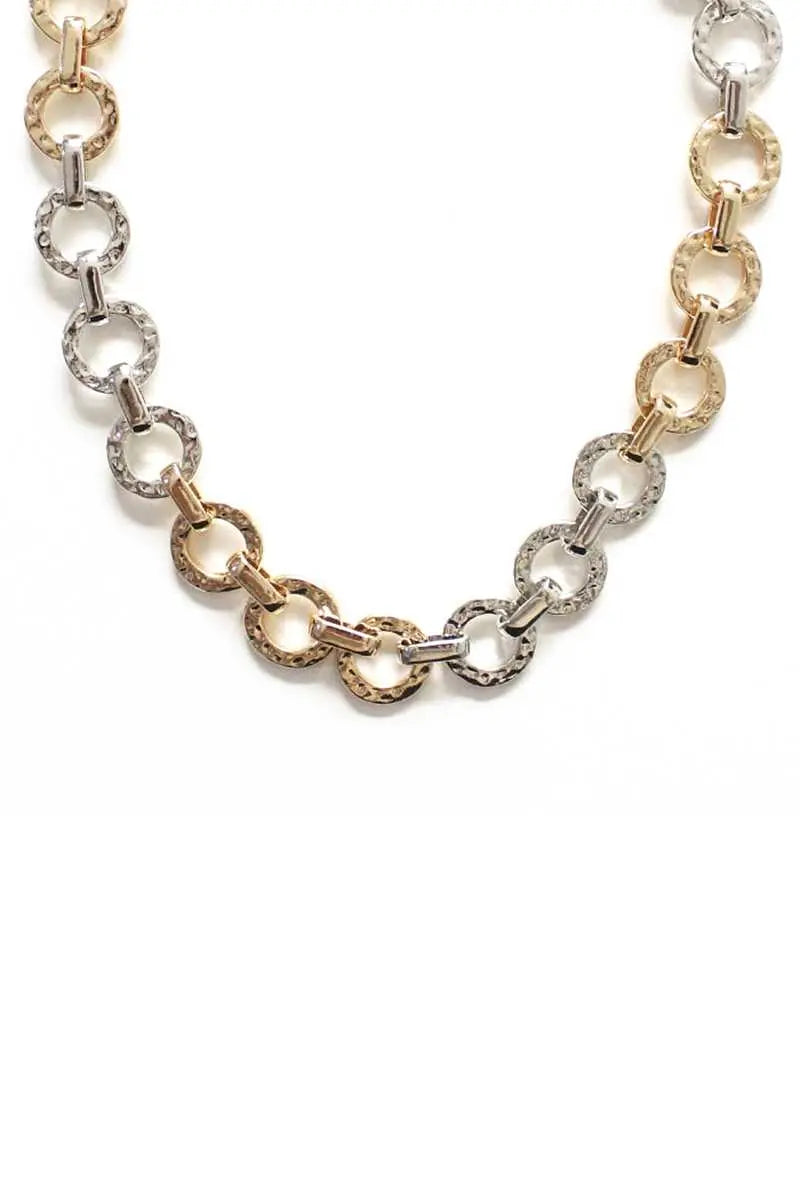 Fashion Metal Two Tone Necklace - ThingsWeUseAndLove 